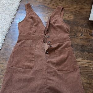 Pink Sleeveless Ribbed Mini Dress with V-Neck